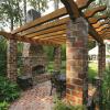 Arbor with Brick Columns & Brick Fireplace